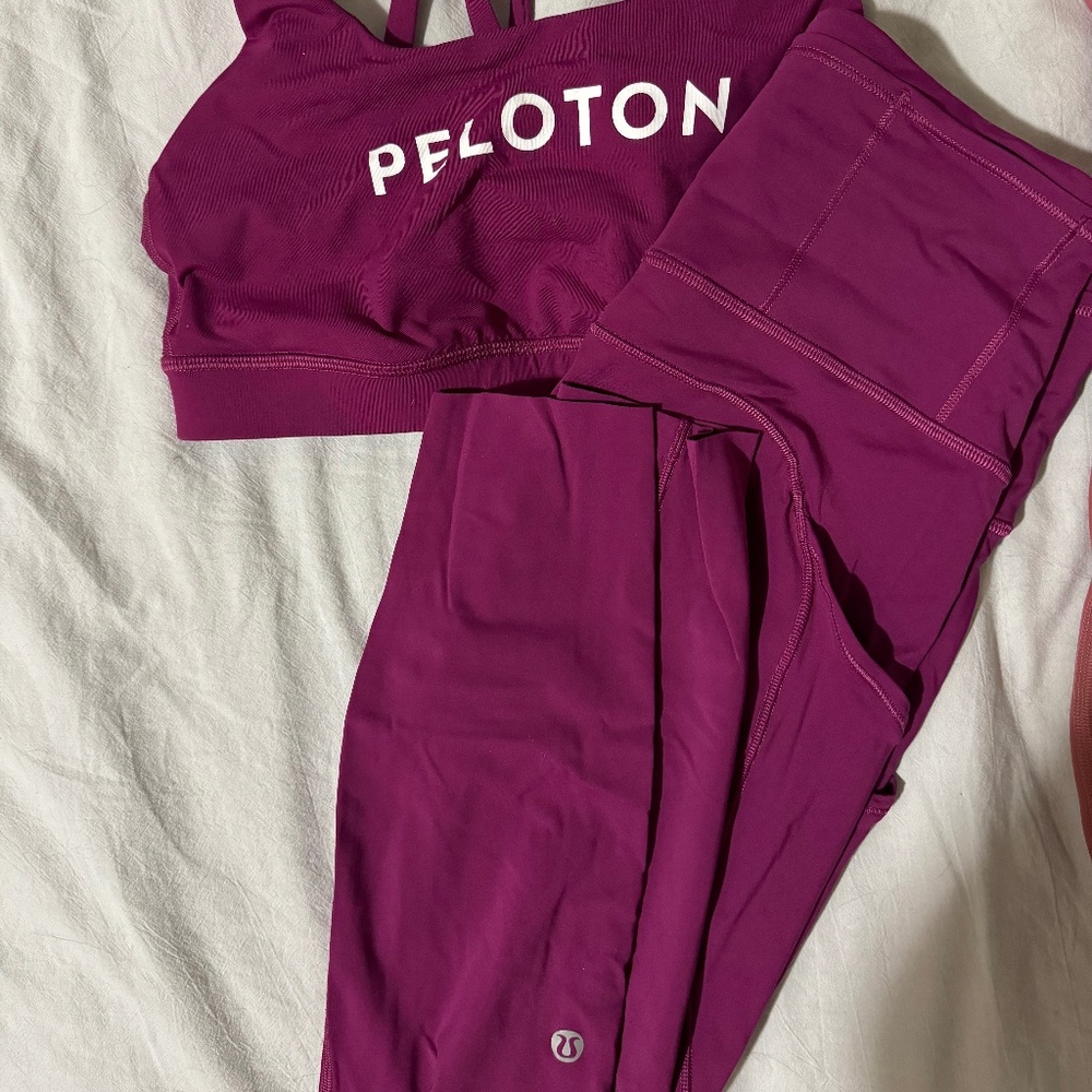 Peloton X Lululemon Energy Bra & Fast and Free Leggings Set